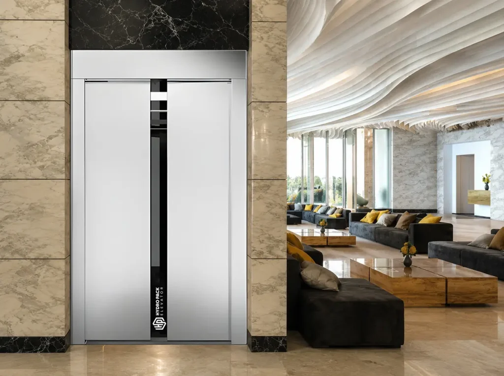 Silver automatic door